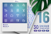 Mass Media Icons Set | 30 Templates, an Outline Icon by Alex Blogoodf (Thumbnail 1 of 10)