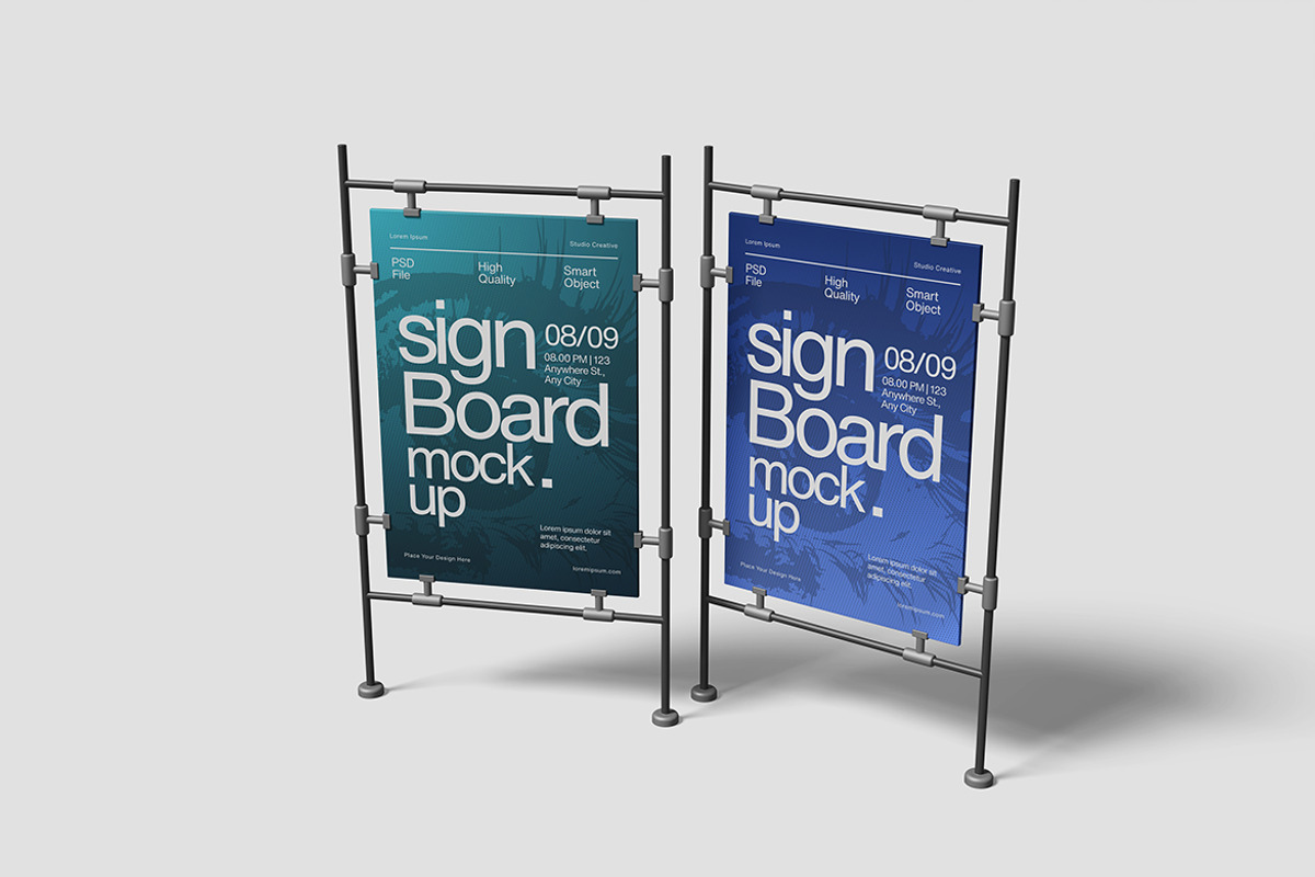 Minimalist Signboard Mockup, an Advertising Mockup by bimockup (Photo 2 of 6)