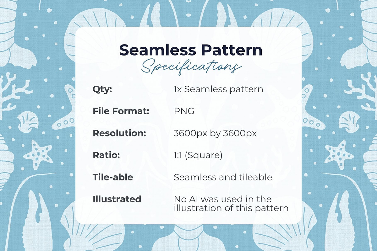 Blue Crawfish Seamless Pattern, a Pattern Graphic by Fern & Quill (Photo 6 of 6)