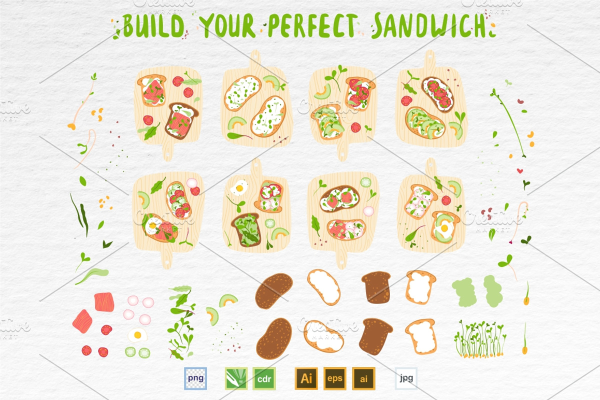 Microgreens Vector Set 1, a Food Illustration by ElenaKovalyova (Photo 11 of 21)