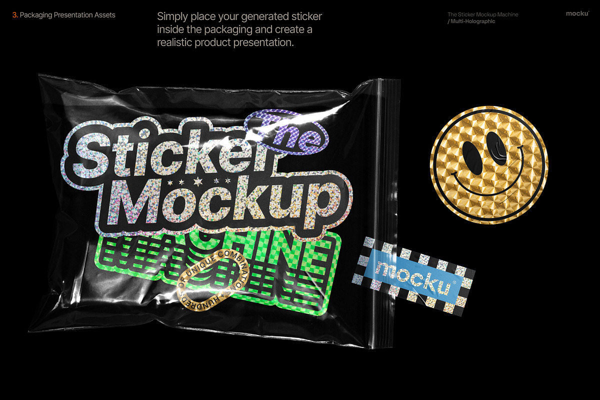 Sticker Mockup Machine Multi-Holo, a Packaging Mockup by Mocku (Photo 16 of 22)
