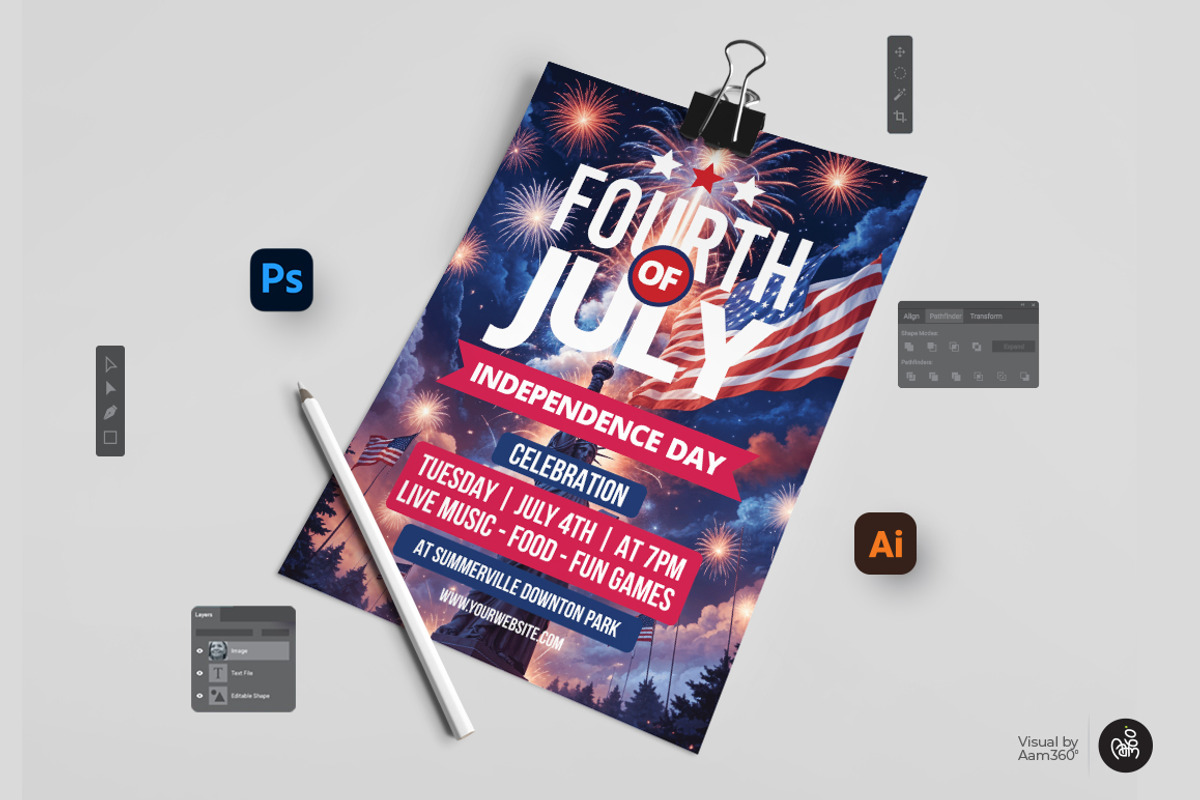 4th Of July Flyer Template, a Flyer Template by Aam360 (Photo 3 of 3)