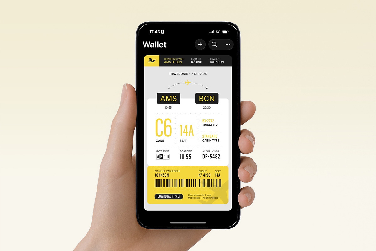 Airline Boarding Pass Ticket Templat, a Stationery Template by BrandPacks (Photo 2 of 5)
