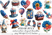 4th of July Clipart, a Seasonal Illustration by Designking (Thumbnail 1 of 5)