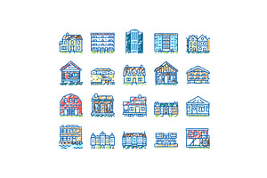 House Constructions set Icons hand, an Object Illustration by pikepicture