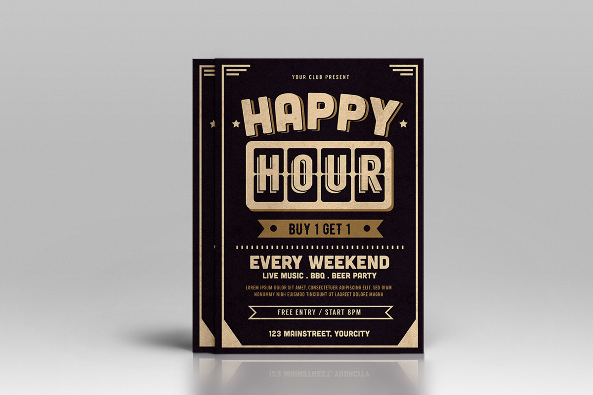Happy Hour Party Flyer, a Flyer Template by Tokosatsu (Photo 2 of 4)