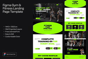Figma Gym & Fitness Landing Page, a Landing Page Template by Musara