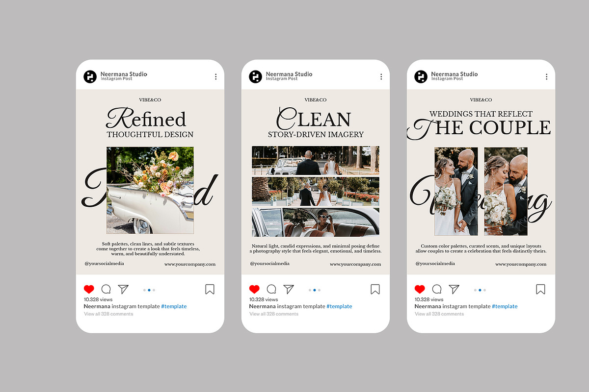 White Minimal Wedding Instagram Post, a Social Media Template by Neermana (Photo 4 of 4)