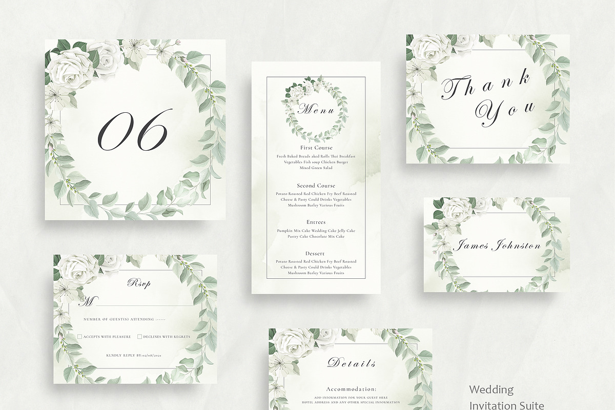Wedding Invitation Suite, an Invitation Template by CreativeZoom (Photo 2 of 3)