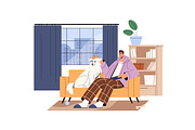 People relaxing on couch at home set, a Person Illustration by PaperTrident (Thumbnail 2 of 5)