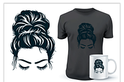 Chic Bun Girl Graphic Set, a Person Illustration by CarWrap design (Thumbnail 3 of 3)