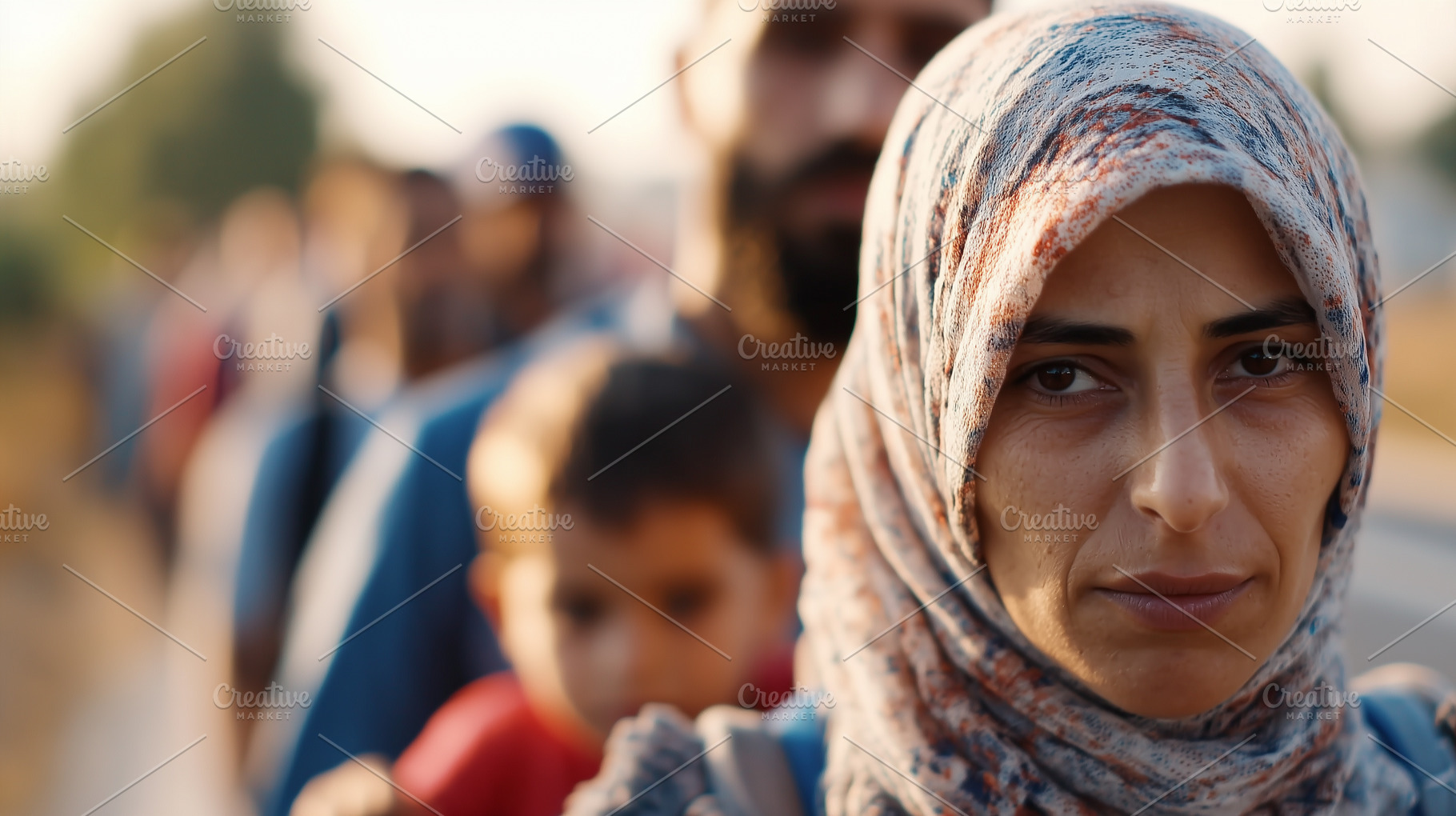 Woman in a headscarf stands at the, a Person Photo by MistyDay