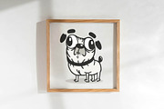 Cute Cartoon Pug Illustration Set, an Animal Illustration by DeShoff Art (Thumbnail 4 of 5)