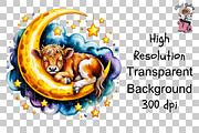 10 Sleeping Baby Cow PNG Clipart, an Illustration by Clipart Bloom (Thumbnail 10 of 11)