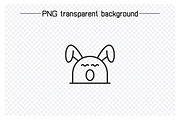 Yawning and Amazed Rabbit Emojis Set, an Outline Icon by Designfour (Thumbnail 4 of 7)