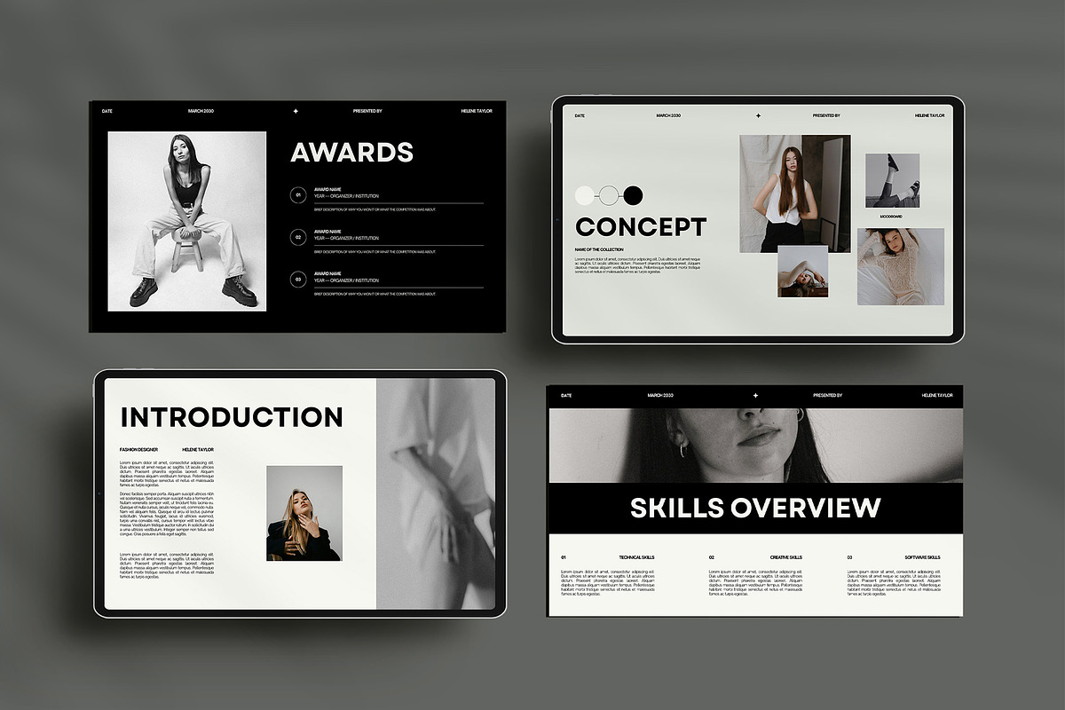 Fashion Designer Portfolio Template, a Presentation Template by Amaré Creative (Photo 6 of 6)