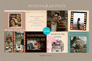 Author Social Media Pack For CANVA