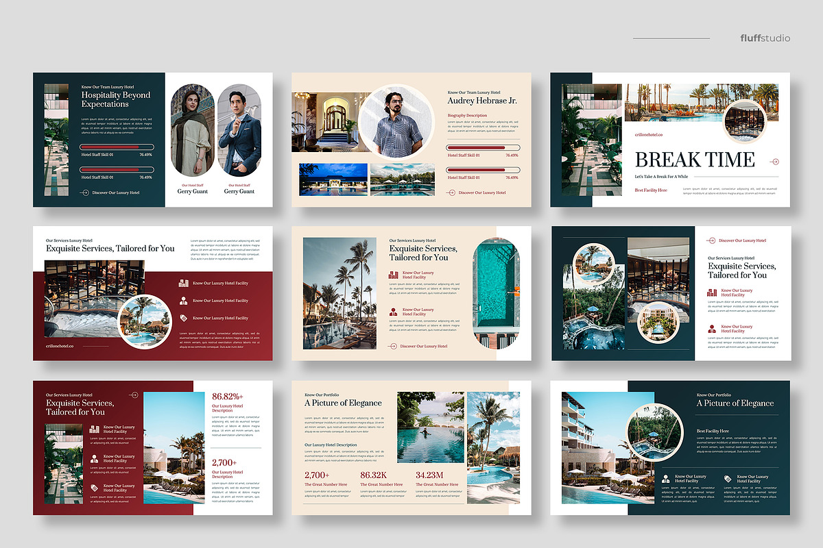 Luxury Hotel Google Slides Template, a Presentation Template by fluffstudio (Photo 3 of 4)