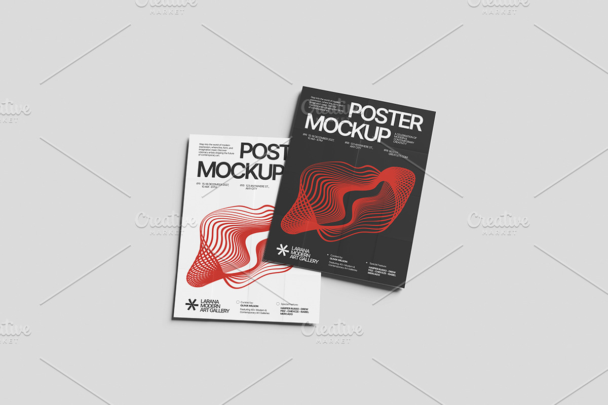 Modern Poster Design Mockup, an Advertising Mockup by Gatamotion (Photo 3 of 5)