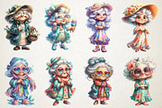 Quirky Summer Grandma Clipart Bundle, an Illustration by RobertsArt (Thumbnail 5 of 5)