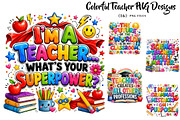 Colorful Teacher PNG Designs, a Seasonal Illustration by CreationArt (Thumbnail 1 of 4)