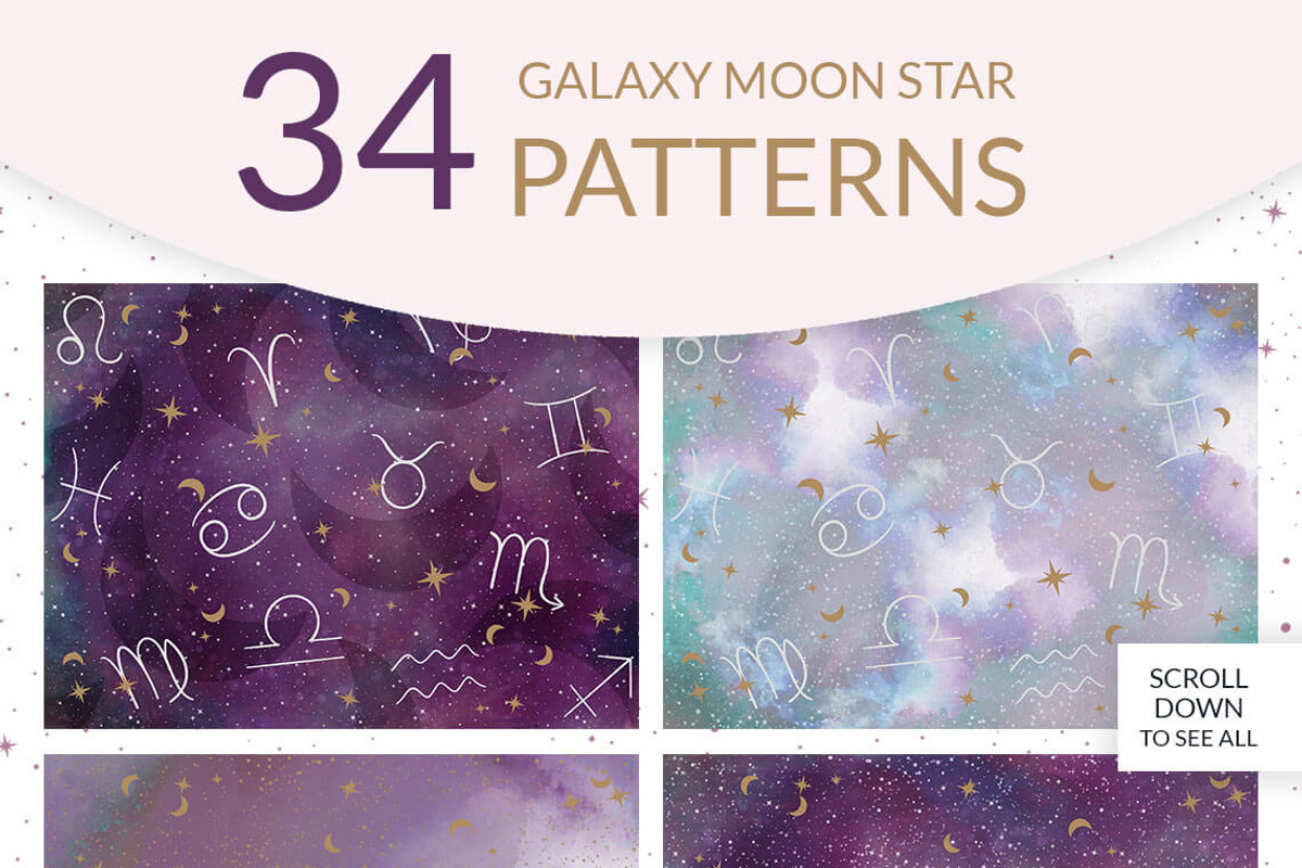 Galaxy Star Moon Patterns, a Pattern Graphic by Coral Antler (Photo 4 of 4)