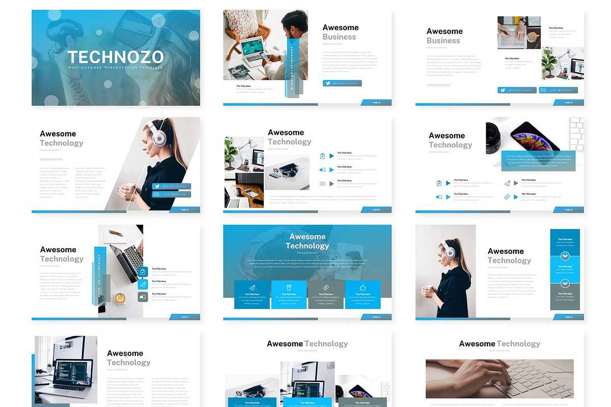 Technozo - Keynote Template, a Presentation Template by AQR Studio