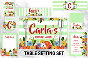 Flower Stripes Table Setting Set, a Templates & Theme by DickyJiang Illustrations (Thumbnail 1 of 3)