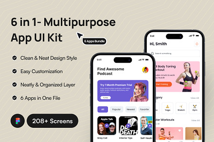 6 in 1 - Multipurpose App UI Kit, an App Template by Zee UI