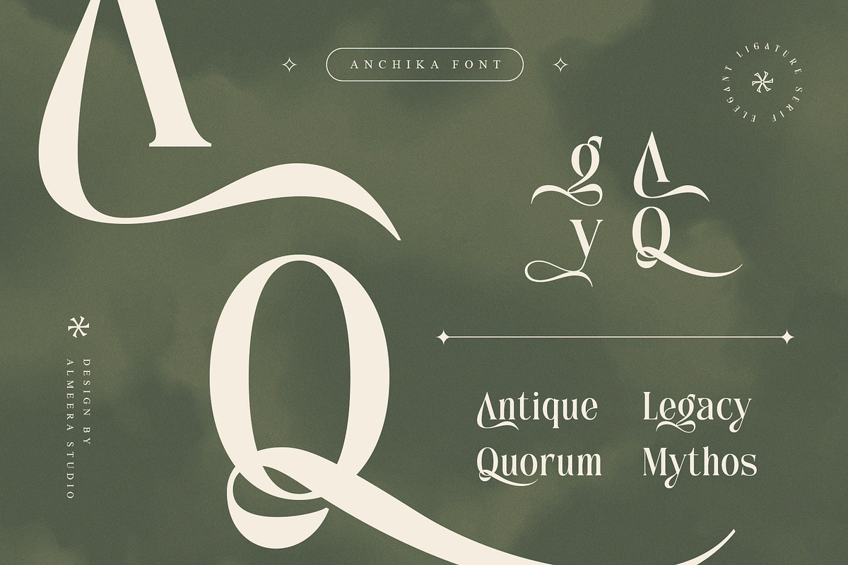 Anchika – Elegant Ligature Serif, a Serif Font by Almeera Std (Photo 5 of 10)