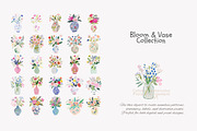watercolor floral vase clipart set, a Decorative Illustration by Patishop Art (Thumbnail 4 of 7)