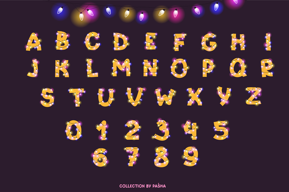 Colorful Fairy Letters & Lights, a Graphic by Pásha (Photo 5 of 6)