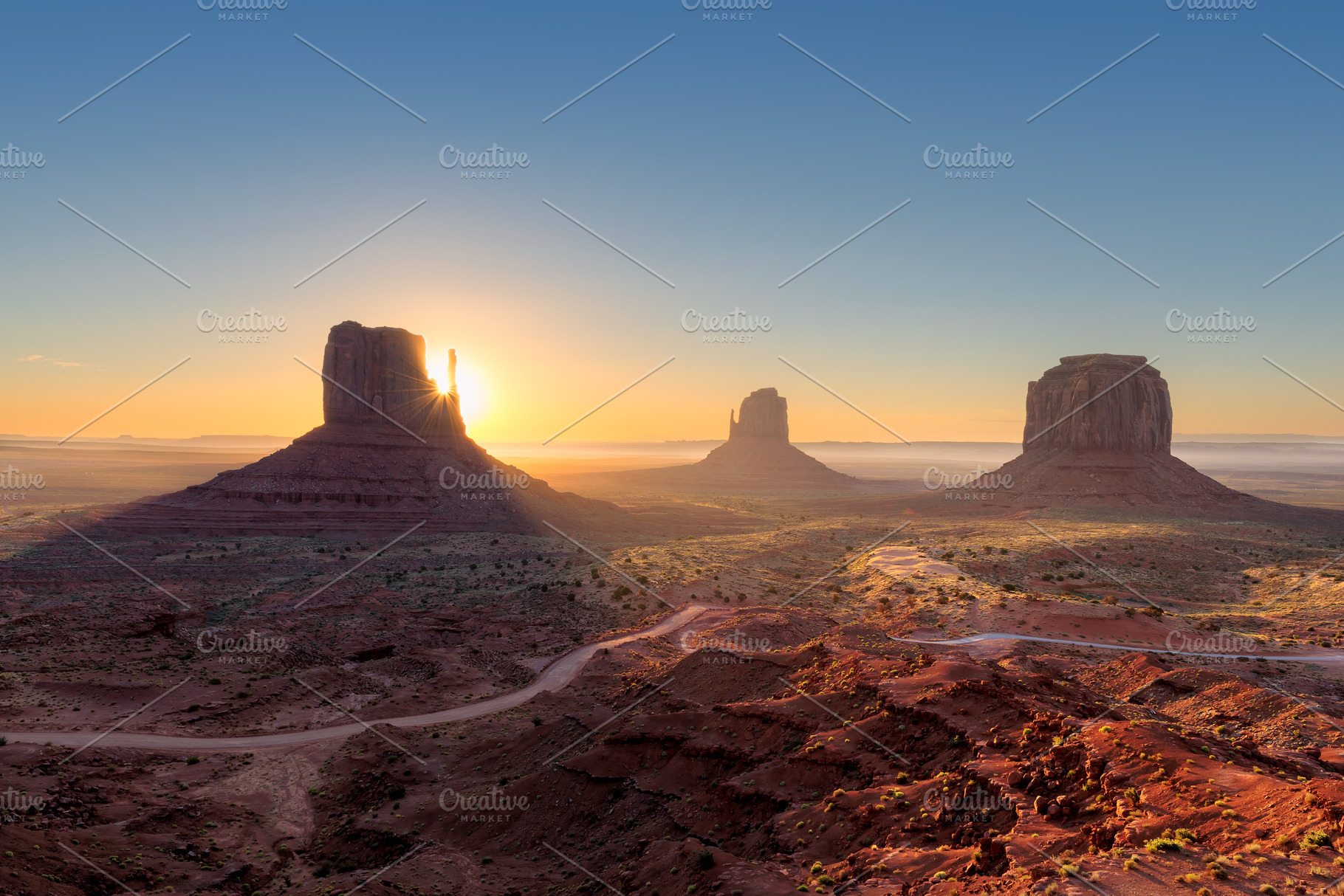 Monument Valley at Sunrise, a Nature Photo by Lucky Photographer
