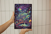 90sSpace Psychedelia-Inspired Poster, a Wallpaper Graphic by TheBlackPixelCo (Thumbnail 4 of 7)