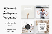 12 Minimal Instagram Templates, a Social Media Template by The Reverie Collective (Thumbnail 1 of 2)