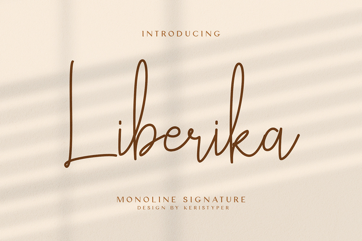 Liberika Font, a Script Font by kerismaker (Photo 1 of 10)
