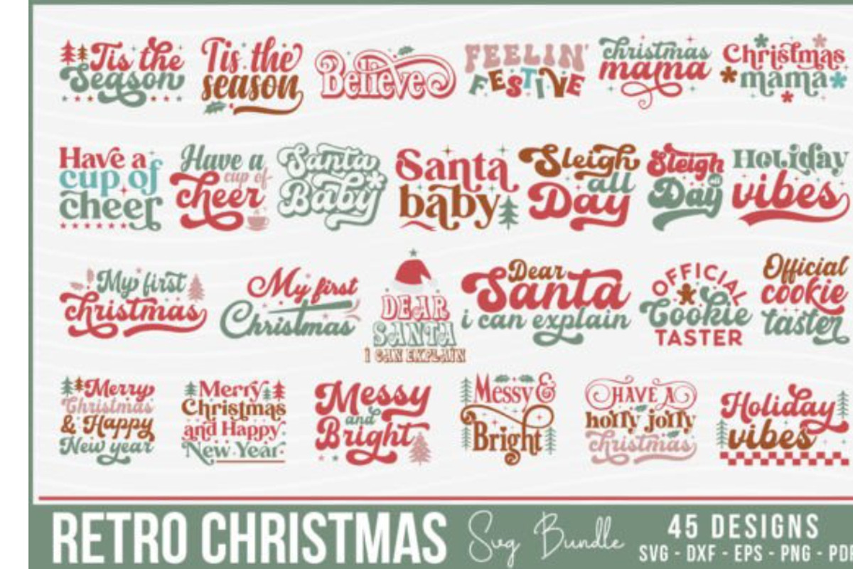 Retro Christmas SVG Bundle, an Object Graphic by BeeCraftR (Photo 17 of 17)