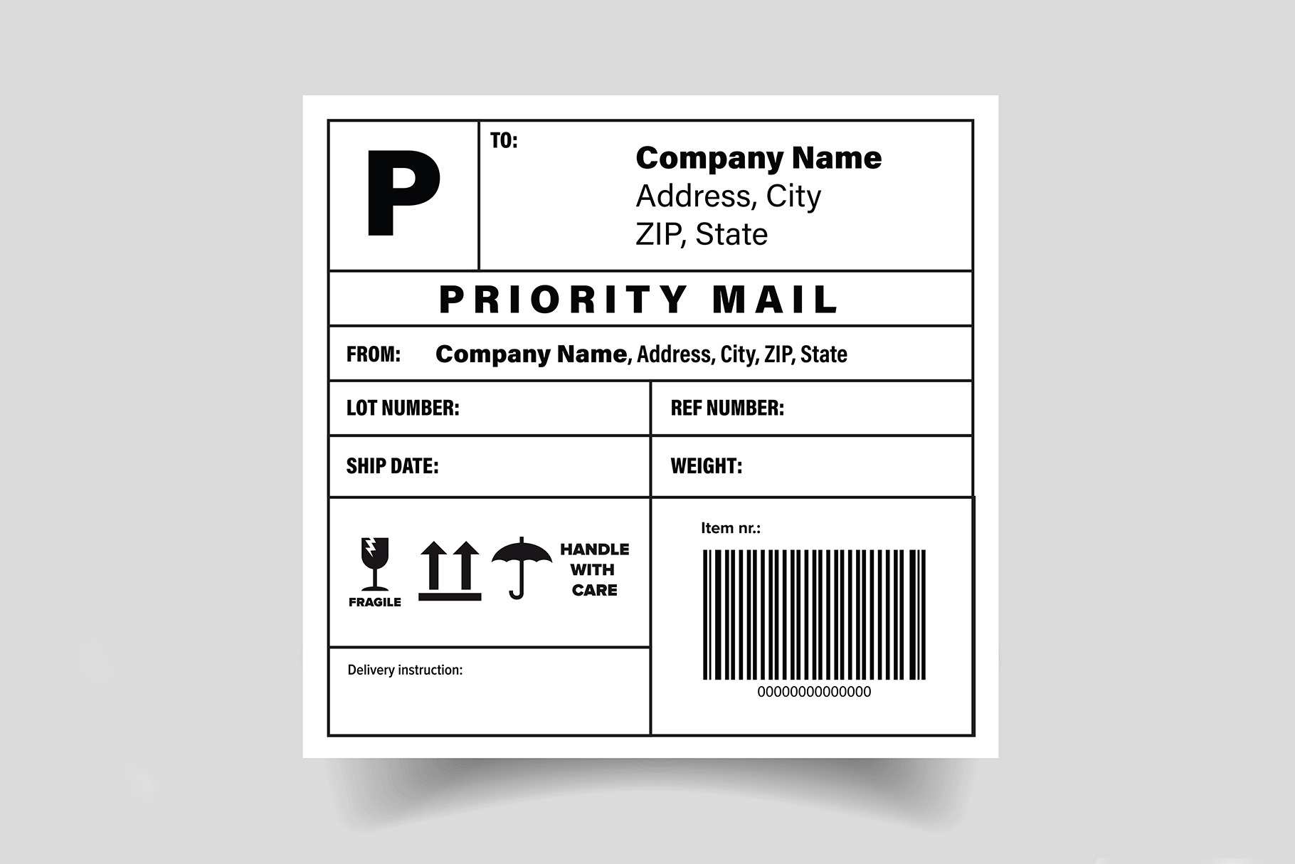 Shipping barcode label sticker, a Finance Illustration by Lin´s