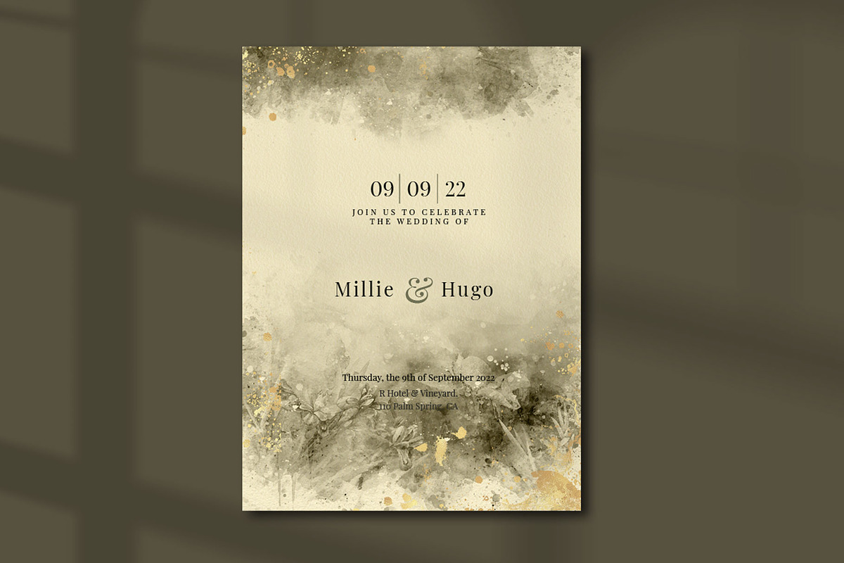 Gold & Flower Watercolor Backgrounds, a Pattern Graphic by Suna Kosem (Photo 5 of 19)