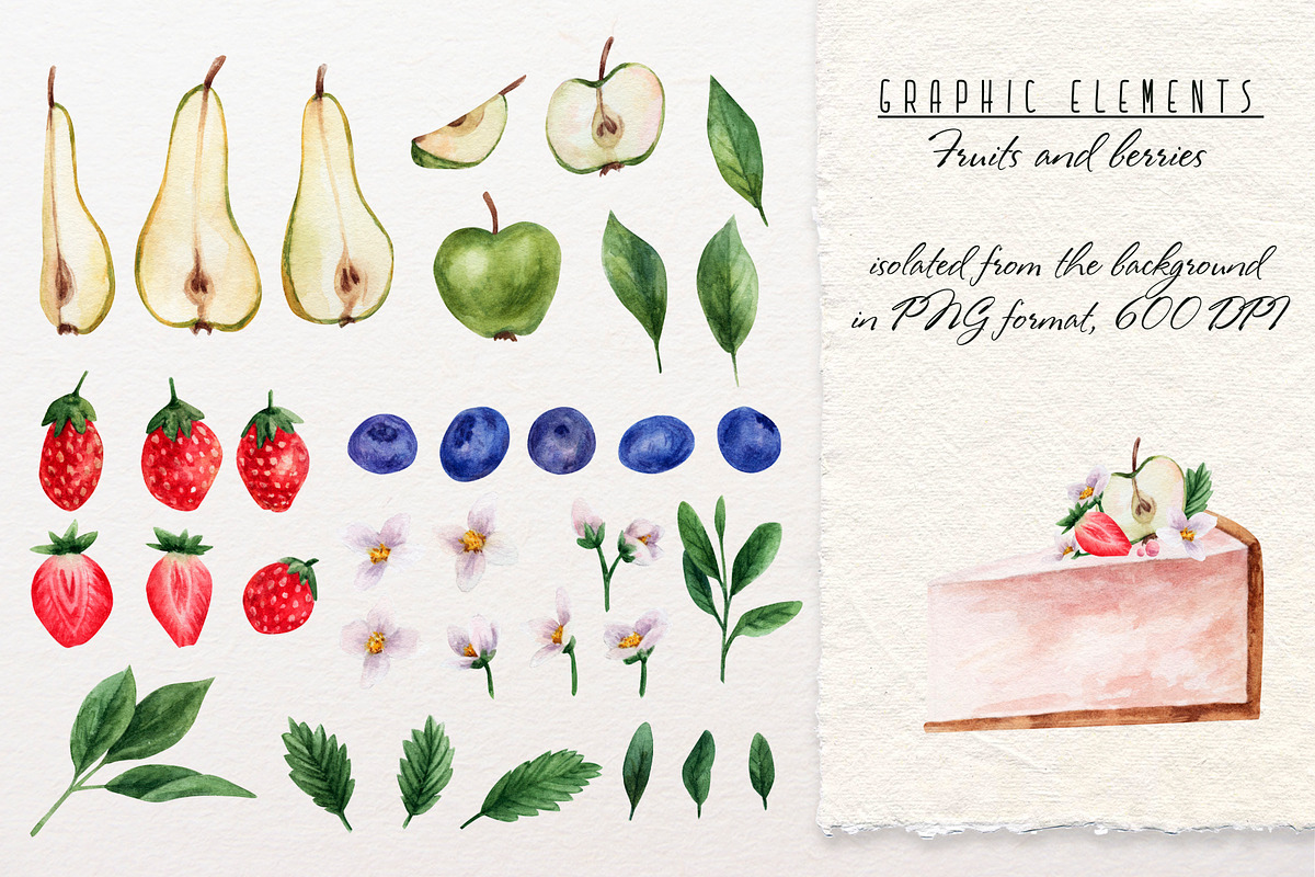 Cakes. Sweet watercolor clipart, a Decorative Illustration by a_ptichkina (Photo 3 of 11)