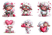 funny valentine sheep clipart, an Illustration by CreationArt (Thumbnail 4 of 5)