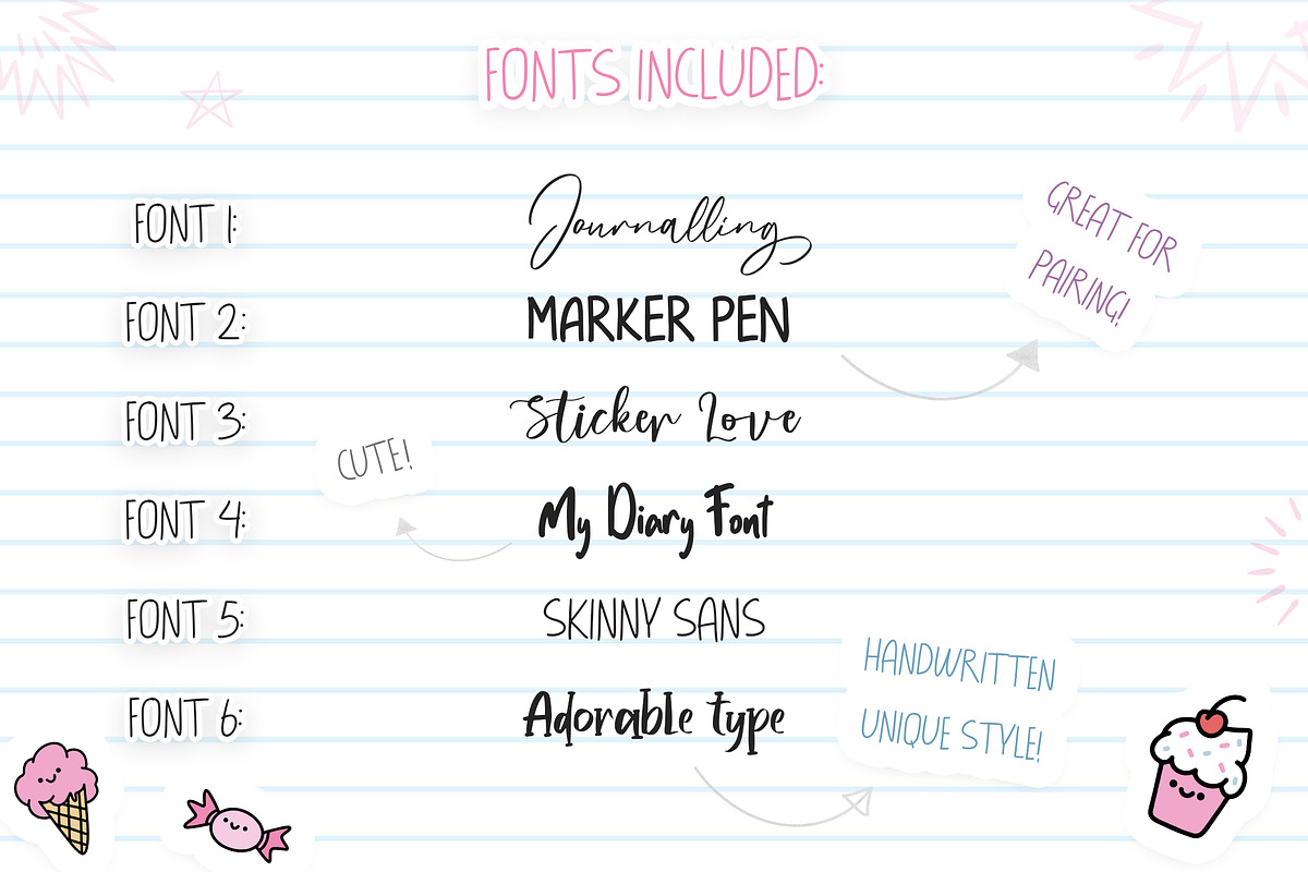 The Happy Journal Font Bundle, a Font by Lollipop Hand Drawn (Photo 2 of 8)