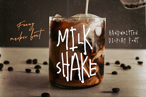 Milkshake - Crazy Handwritten Font, a Sans Serif Font by Cruzine