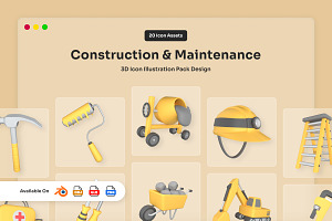 Building Equipment 3D Icon Pack, a Work Illustration by twinstd
