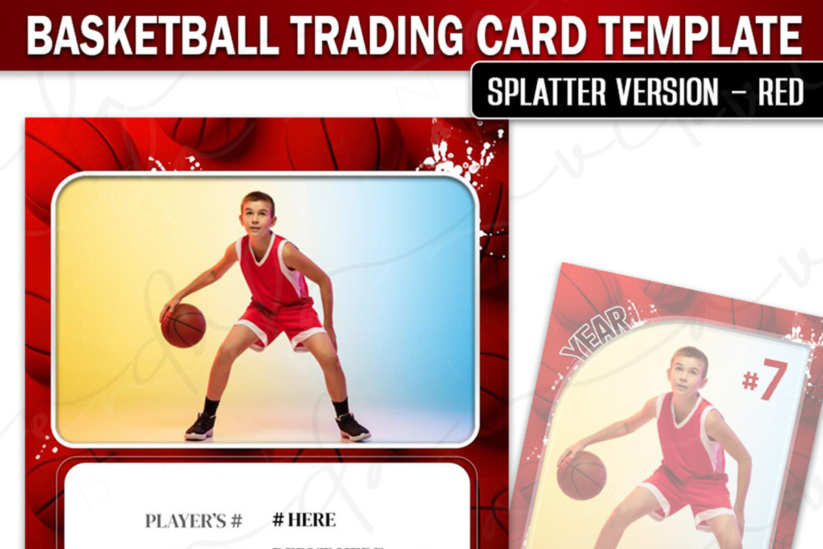 Basketball Trading Card Template, a Card Template by Brenda Avila Designs (Photo 2 of 2)