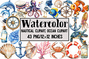 Nautical Clipart, Ocean Clipart, an Illustration by Design Market (Thumbnail 1 of 3)