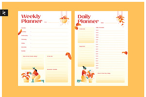 Creative Daily Weekly Planner, a Stationery Template by Neermana