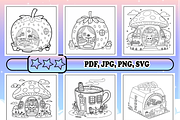Cozy Home Shaped Coloring Book, an Animal Illustration by Design Zone (Thumbnail 3 of 5)