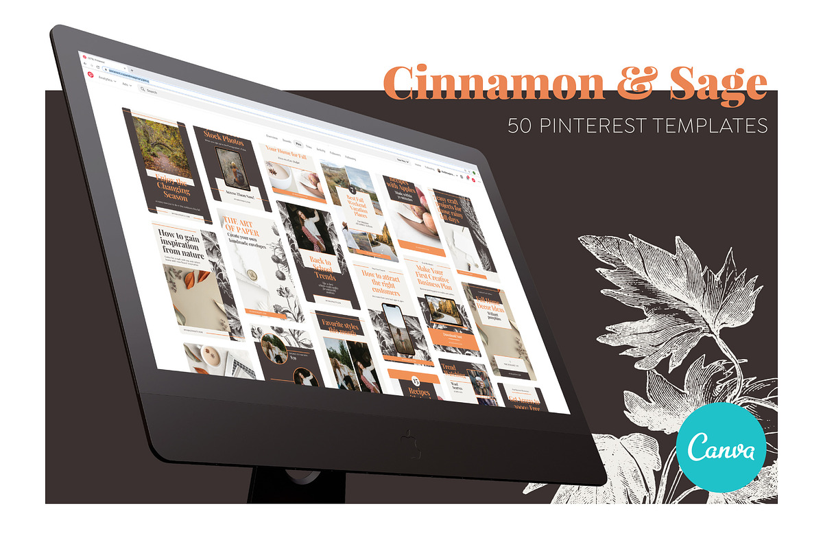 Canva Blog & Pinterest Templates, a Social Media Template by Andimaginary Creative Co. (Photo 1 of 9)