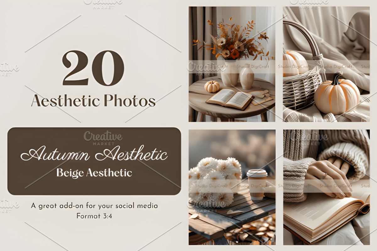 20 Aesthetic Beige Autumn Photos, a Social Media Template by Ink Gallery (Photo 1 of 5)